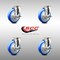 Service Caster 5 Inch 316SS Blue Polyurethane Wheel Swivel Top Plate Caster Set with Brake SCC SCC-SS31620S514-PPUB-BLUE-TLB-4 - alternate 5